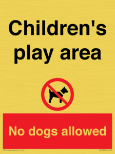 Children's play area. No dogs allowed
